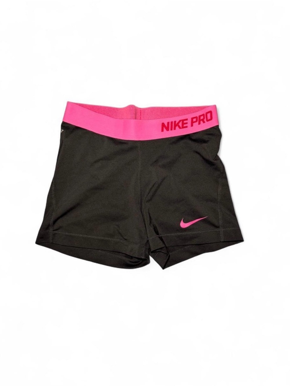 Nike Black Shorts with Bright Pink Waistband and Swoosh